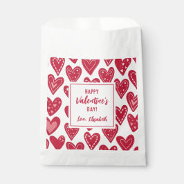 Frohe Valentinstag Kinder Klassenzimmer Rote Herze Geschenktütchen