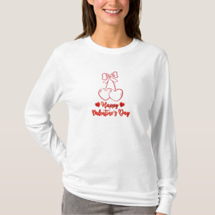 Frohe Valentinstag Kirsche Liebesdesign T-Shirt