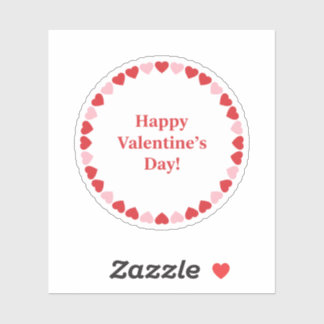Frohe Valentinstag Klassische rote Herzumrandung Aufkleber