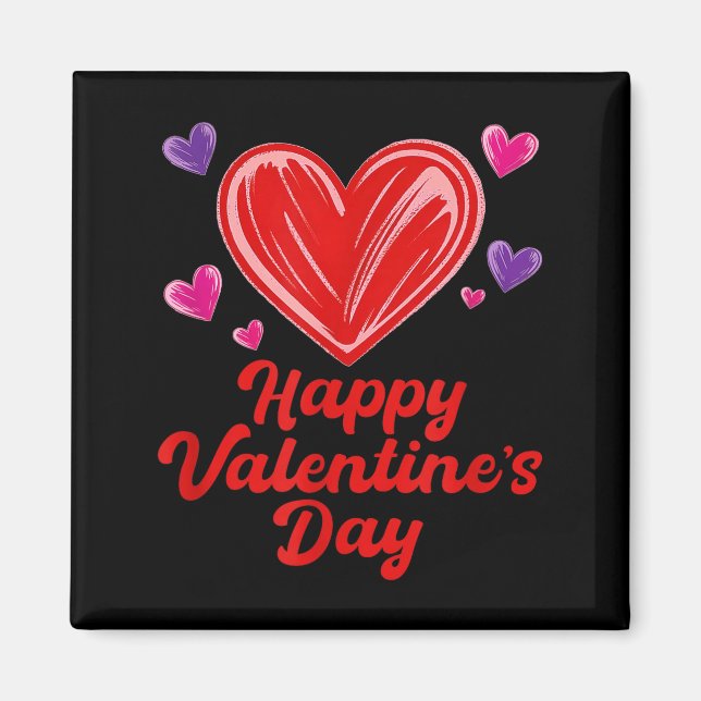 Frohe valentinstag kritzel herzen  magnet (Vorne)