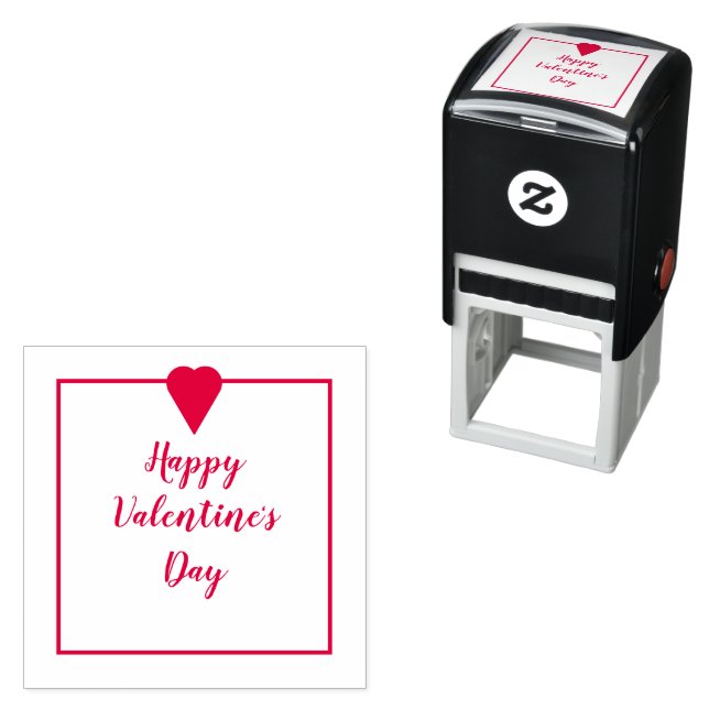 Frohe Valentinstag Kursive Schrift Herz Permastempel (Beispiel)