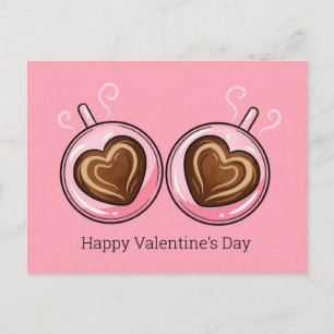 Frohe Valentinstag Liebe Romantik Herzförmige Tass Feiertagspostkarte
