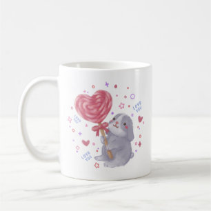 Frohe Valentinstag mit Bunny & Lollipop Kaffeetasse