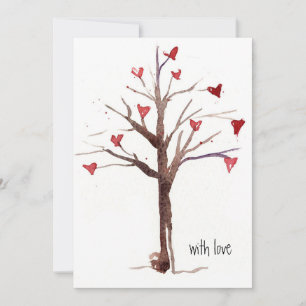 Frohe Valentinstag mit Liebe Rot Herz Baum Feiertagskarte