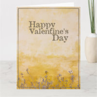 Frohe Valentinstag mit Vintage-Blumenwiese