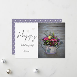 Frohe Valentinstag Modern Script Foto Feiertagskarte