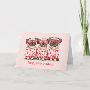 Frohe Valentinstag Möpse Feiertagskarte
