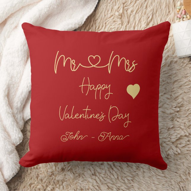 Frohe Valentinstag Mr & Mrs Kissen (Decke)