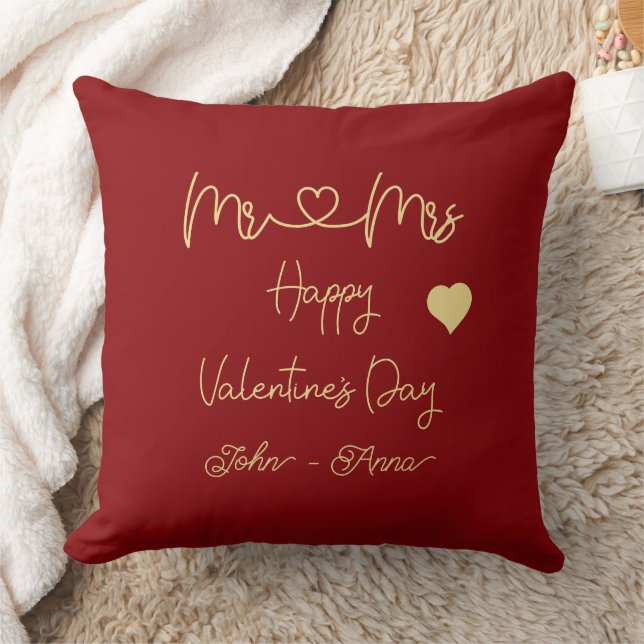 Frohe Valentinstag Mr & Mrs Kissen (Decke)