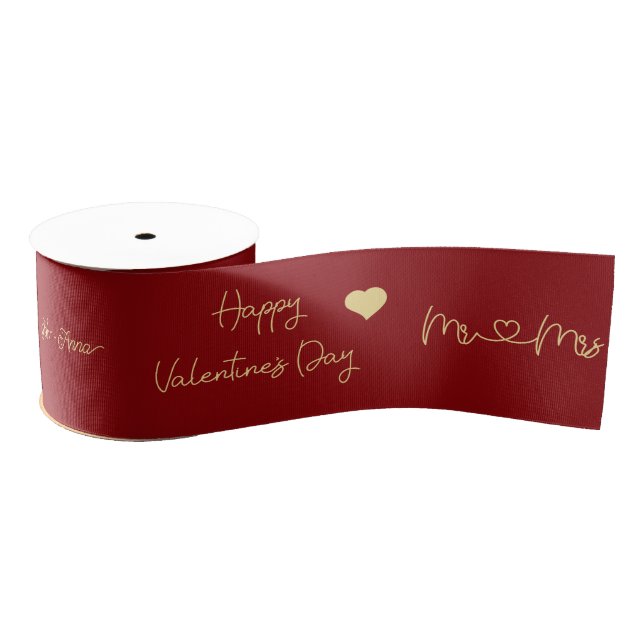 Frohe Valentinstag Mr & Mrs Ripsband (Spule)
