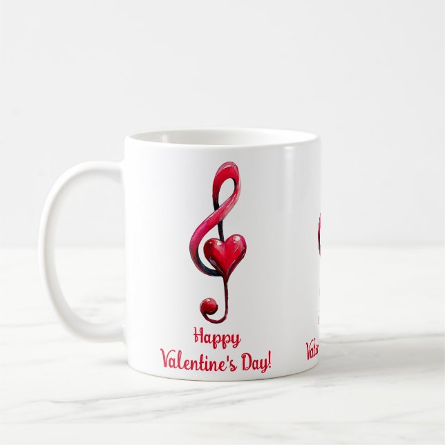 Frohe Valentinstag-Musik der Liebe Kaffeetasse (Links)