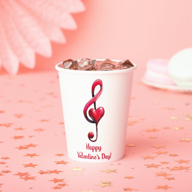 Frohe Valentinstag-Musik der Liebe Pappbecher (Insitu)