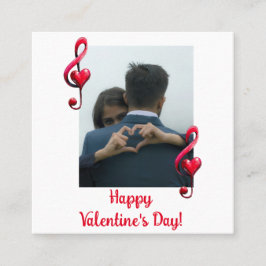 Frohe Valentinstag-Musik der Liebe Quadratische Visitenkarte