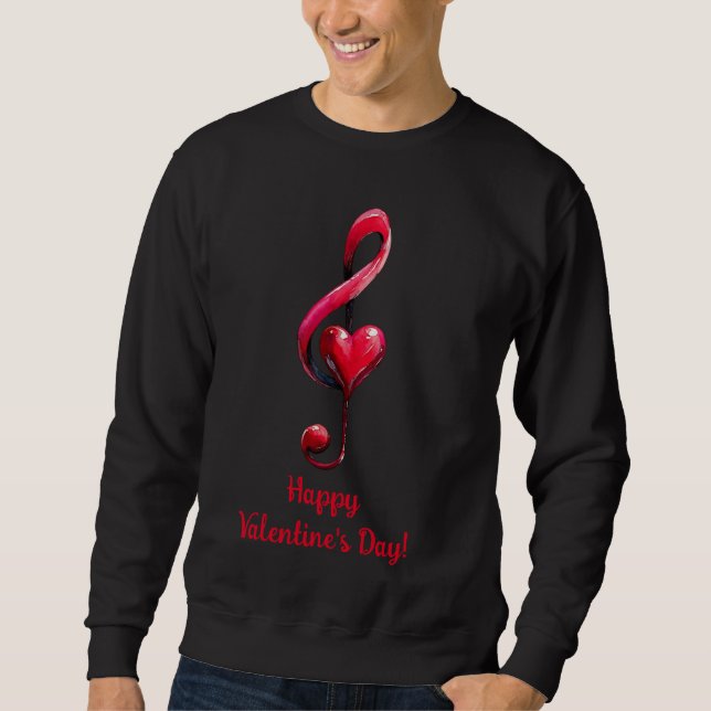 Frohe Valentinstag-Musik der Liebe Sweatshirt (Vorderseite)