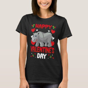 Frohe Valentinstag Nashorn Herz Liebe Tier T-Shirt