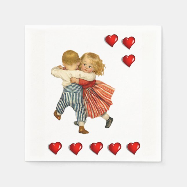Frohe Valentinstag Papier Servietten (Vorderseite)