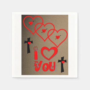 Frohe Valentinstag Papier Servietten