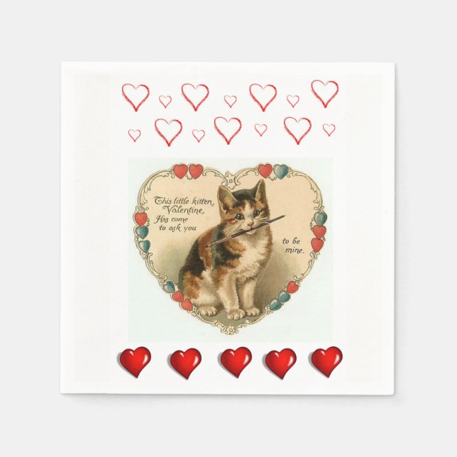 Frohe Valentinstag Papier Servietten (Vorderseite)