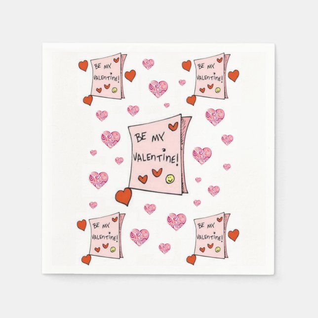Frohe Valentinstag Papier Servietten (Vorderseite)