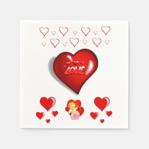 Frohe Valentinstag Papier Servietten