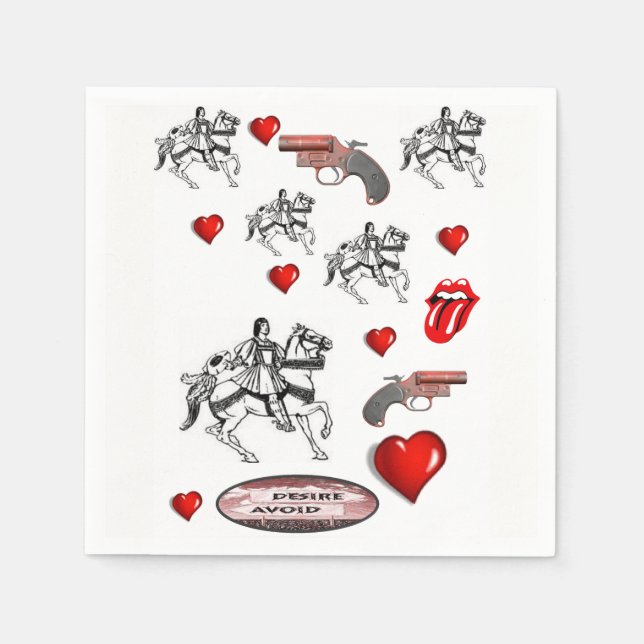 Frohe Valentinstag Papier Servietten (Vorderseite)
