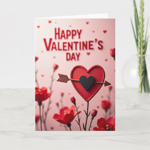 Frohe Valentinstag-Pfeil-Herz-Karte Karte