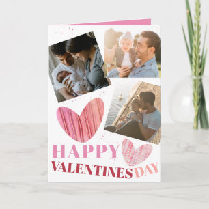 Frohe Valentinstag Pink Moderne Herz Karte