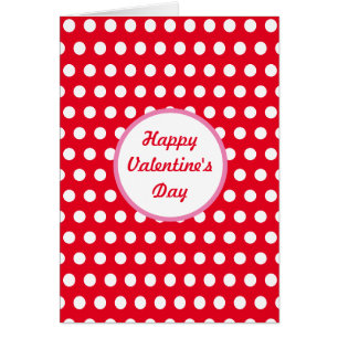 Frohe Valentinstag Polka Dot Grußkarte (Rot)