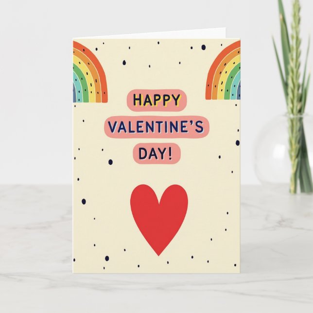 Frohe Valentinstag Regenbogenkarte Karte (Vorderseite)