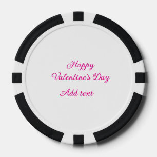 Frohe Valentinstag rosa Text Namensnachricht Pokerchips