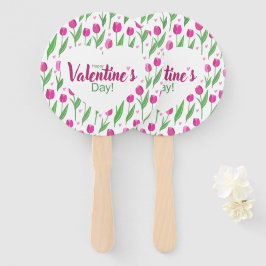 Frohe Valentinstag rosa Tulpen Fächer