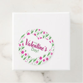 Frohe Valentinstag rosa Tulpen Geschenkanhänger