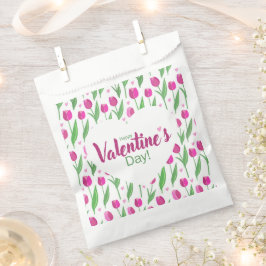 Frohe Valentinstag rosa Tulpen Geschenktütchen
