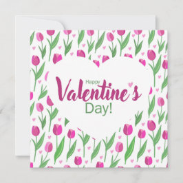 Frohe Valentinstag-Rosen Tulpen Feiertagskarte