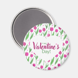 Frohe Valentinstag Rosen Tulpen Magnet
