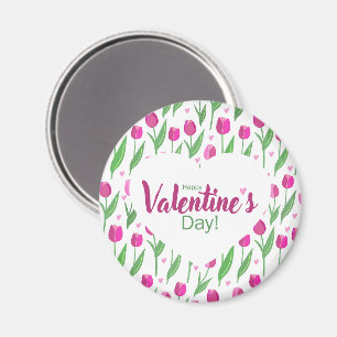 Frohe Valentinstag Rosen Tulpen Magnet
