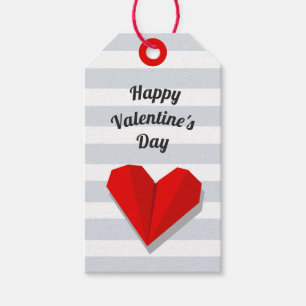 Frohe Valentinstag Rot Herz Origami Geschenkkarte Geschenkanhänger