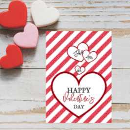 Frohe Valentinstag rote Herzen Kreidestreifen Feiertagskarte