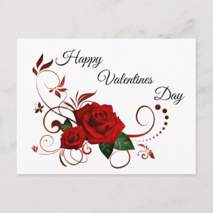 Frohe Valentinstag Rote Rosen Postkarte