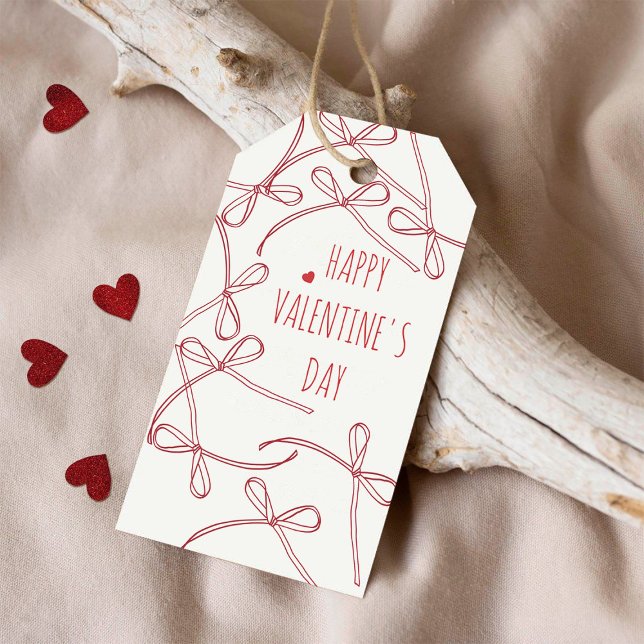 Frohe Valentinstag – Schleifenbögen | Minimal Lieb Geschenkanhänger (Von Creator hochgeladen)
