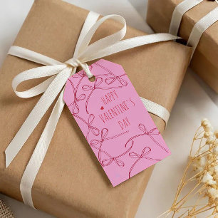 Frohe Valentinstag – Schleifenbögen Minimal Lieb Geschenkanhänger