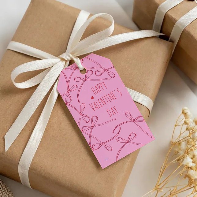 Frohe Valentinstag – Schleifenbögen | Minimal Lieb Geschenkanhänger (Von Creator hochgeladen)