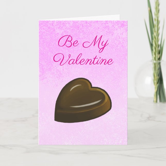 Frohe Valentinstag Schokoladenherz Karte (Vorderseite)