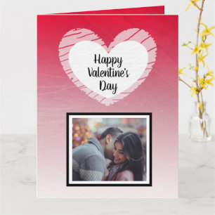Frohe Valentinstag Schwarze Ombre-Fotokarte Karte