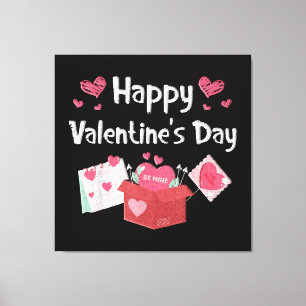 Frohe Valentinstag Sei Mein Süße Herzen Leinwanddruck