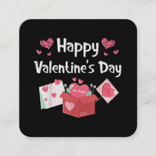 Frohe Valentinstag Sei Mein Süße Herzen Quadratische Visitenkarte