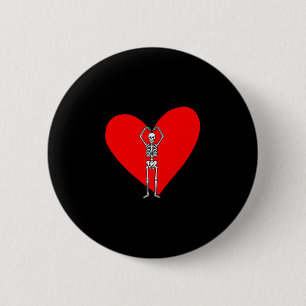 Frohe Valentinstag Skelett Vintage Für Frauen Button