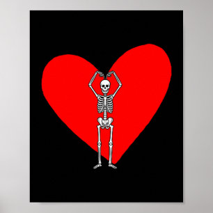 Frohe Valentinstag Skelett Vintage Für Lustige V Poster