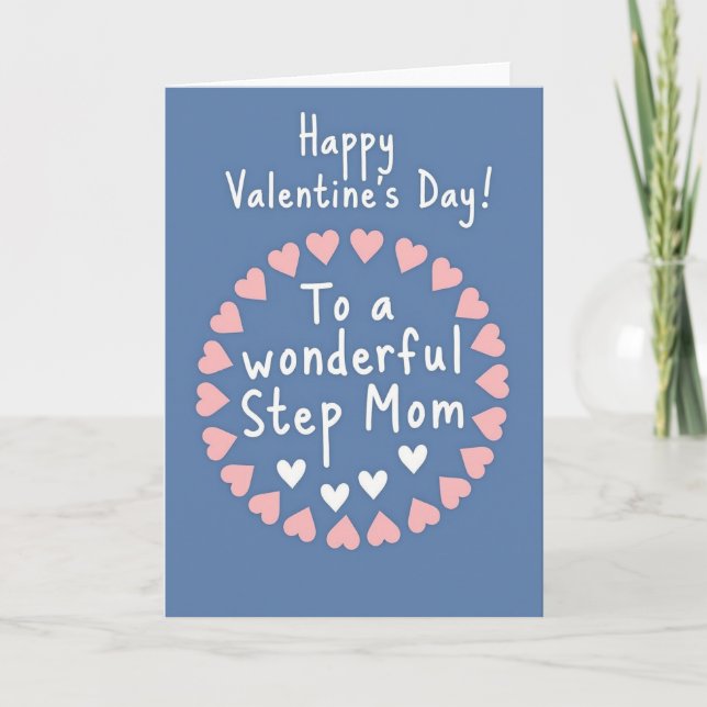 Frohe Valentinstag-Stiefmutter-Herzen-Karte Karte (Vorderseite)