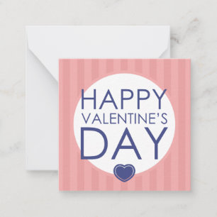 Frohe Valentinstag Streifen Mitteilungskarte